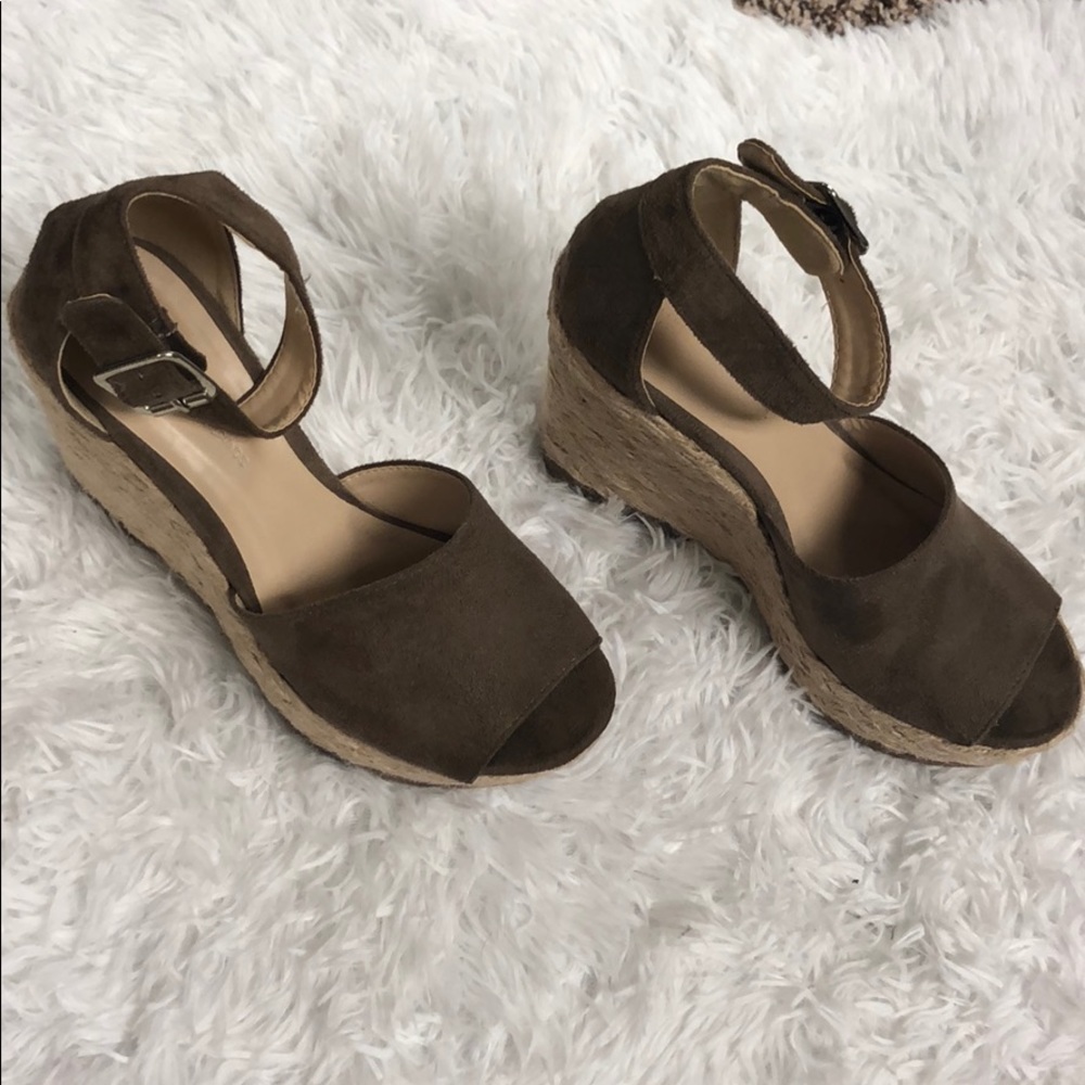 NEVER WORN. Wild Diva Brown Espadrilles!